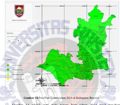 Gambar 14 Peta Pola Tanam tahun 2014 di Kabupaten Boyolali 