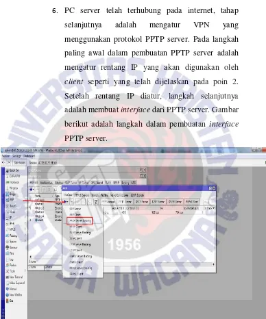 Gambar 3.10. Pembuatan Interface PPTP Server 
