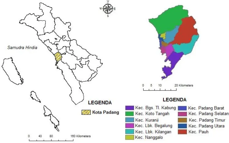 Gambar 1. Lokasi Penelitian Kota Padang Provinsi Sumatera Barat. 