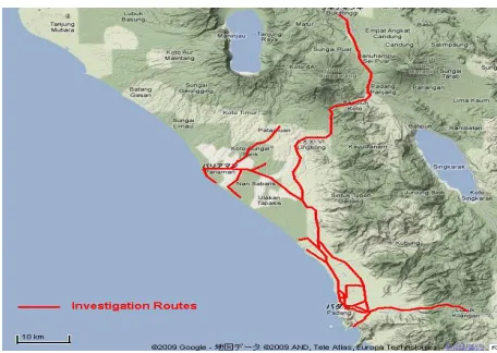 Fig.1 Investigation route 