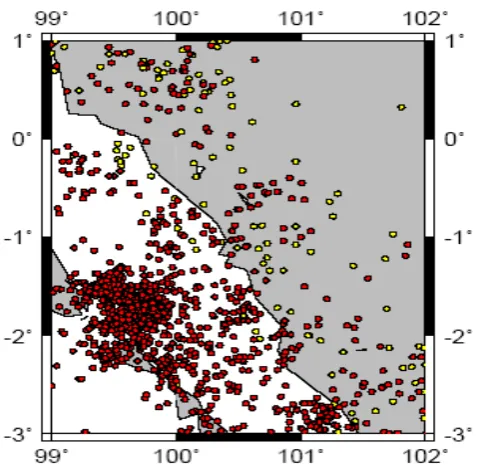 Fig 3. Seismicity of Padang, Mw>4, from 1779- 2010. 