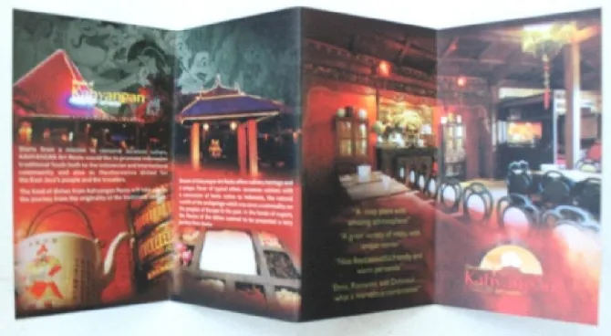 Gambar 1.12. Tampilan brosur Dream of Kahyangan Art Resto bagian belakang (Sumber : Foto Dok