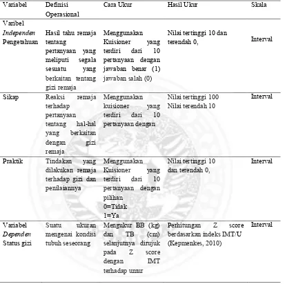 Tabel 4.1 Definisi Operasional 