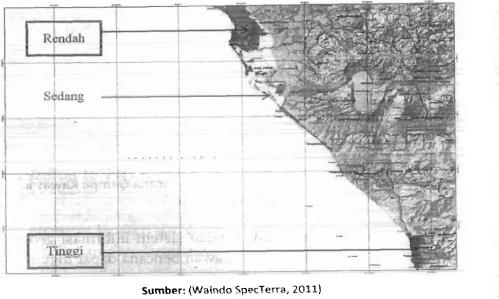 Gambar 12. Petd Tingkat Kerentanan Bencana Tsunami Kawasan Sumat~ra Rarat 