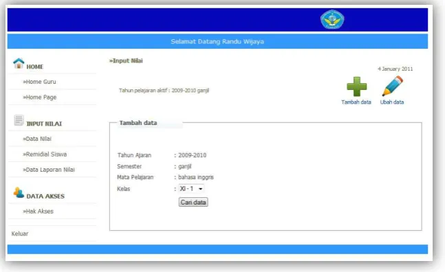 Gambar 5.4. Input data nilai 