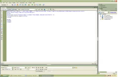Gambar 2.1 Tampilan ruang kerja pada Macromedia Dreamweaver 8 