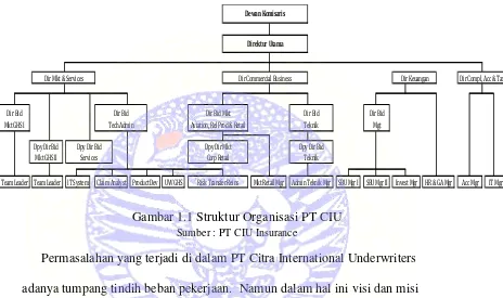 Gambar 1.1 Struktur Organisasi PT CIU 