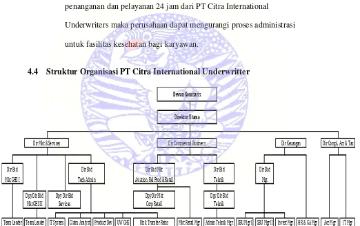 Gambar 4.1.Struktur Organisasi PT Citra International Underwritter 