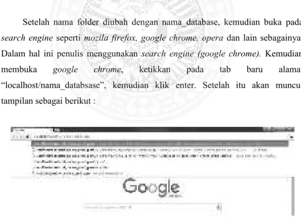 Gambar 3.6. Laman website dalam versi offline (localhost) 