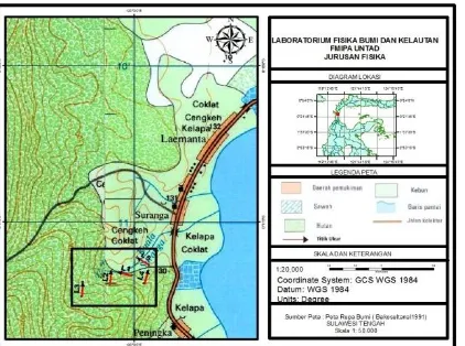 Gambar 2 Peta lokasi penelitian (Bakorsultanal, 1991) 