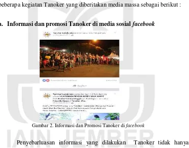 Gambar 2. Informasi dan Promosi Tanoker di facebook