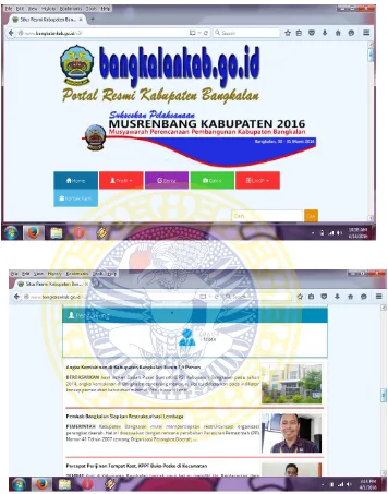 Gambar 4.3 : Tampilan Website www.bangkalankab.go.id Program Diseminasi 