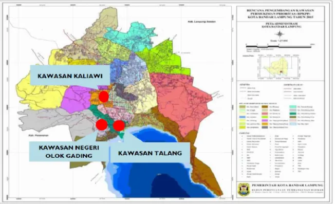 Gambar 3.3 Peta Wilayah Perencanaan RPKPP Kota Bandar Lampung