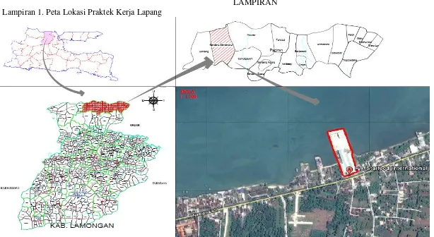 Gambar  6. Peta Lokasi Praktek Kerja Lapang di PT.Starfood International Lamongan (www.google.co.id)