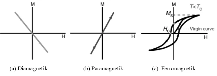 Gambar 2.8 Arah domain dan kurva bahan Ferromagnetik 