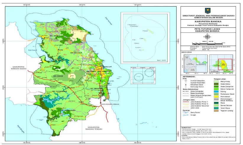 Gambar 2.2 Peta Tutupan Lahan Kabupaten Bangka   