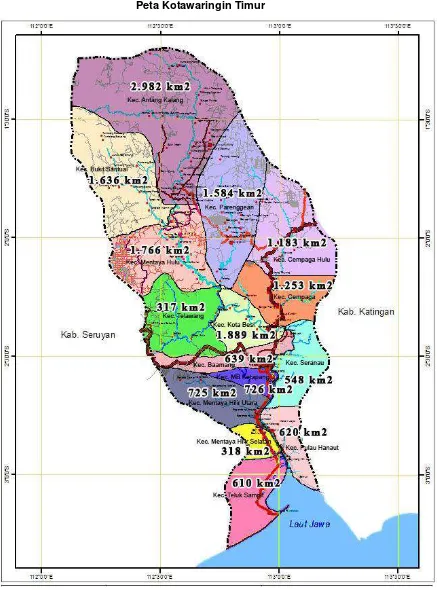 Gambar 2.1 Peta Kotawaringin Timur 
