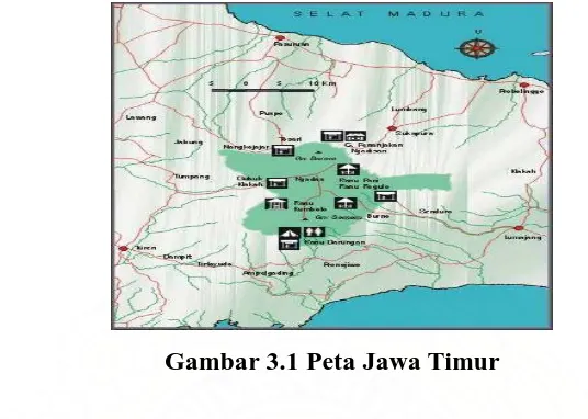 Gambar 3.1 Peta Jawa Timur 