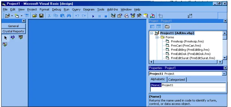 Gambar 2.3 Tampilan Layout Microsoft Visual Basic 6.0 