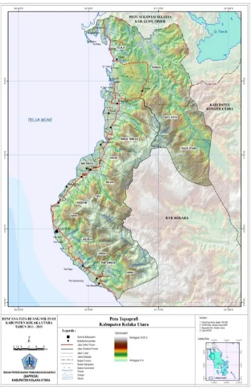 Gambar 2.4 Peta Tofografi Kabupaten Kolaka Utara 