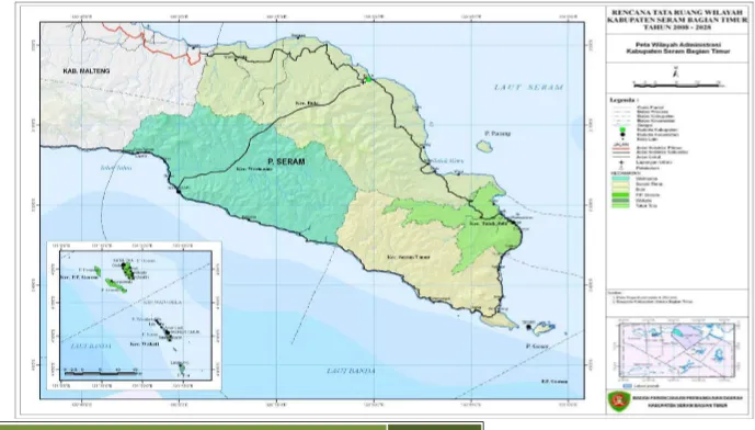 Gambar 2.1 Peta Wilayah Administrasi Kabupaten Seram Bagian Timur 