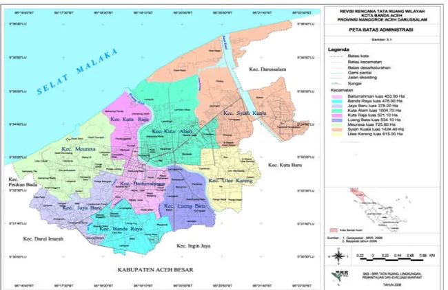 Gambar 4.1. Gambar Pembagian Wilayah Kota Banda Aceh 