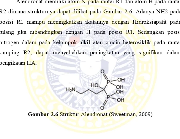 Gambar 2.6 Struktur Alendronat (Sweetman, 2009) 