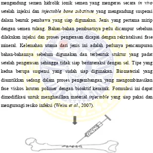Gambar 2.7 Injeksi Sediaan pada bagian celah tulang (Budiatin, 2015) 