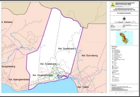 Gambar 2. Peta Sub Bagian Wilayah Perencanaan (BWP) 2 (Sumber; RDTR  Kawasan Perkotaan Tahuna tahun 2012-2032) 