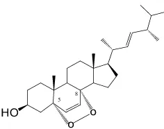 Gambar 2.8 Ergosterol peroksida (5α,8α-epidioxy-24(R)-metylcholesta-