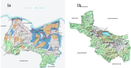 Figure 1. Map of location of study in North  Aceh District (1a) and Central Aceh District (1b) of Aceh Province
