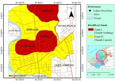 Gambar 5. Peta klasifikasi tanah di Kecamatan Kuta alam Kota Banda Aceh 