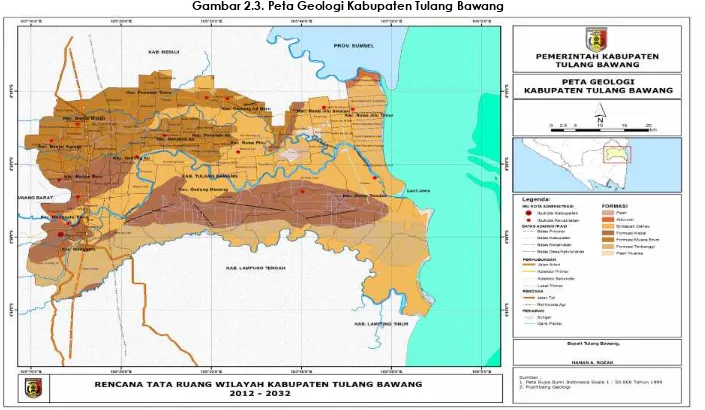 Gambar 2.3. Peta Geologi Kabupaten Tulang Bawang