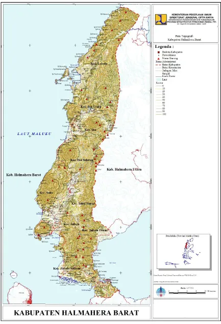 Gambar 4.2 : Peta Topografi Kab. Halmahera Barat Sumber : RTRW Kab. Halmahera Barat, 2012 