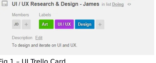 Fig 1 – UI Trello Card