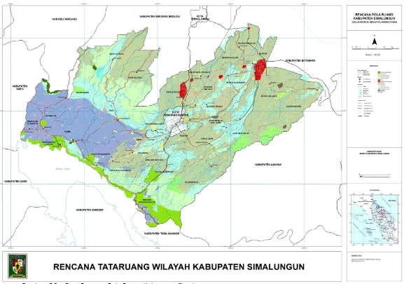 Gambar  5.3.   Peta Rencana Pola Ruang Kabupaten Simalungun. 