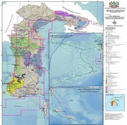 Gambar 3.1 Peta Strktur ruang Provinsi Sulawesi Selatan tahun 2008-2028 