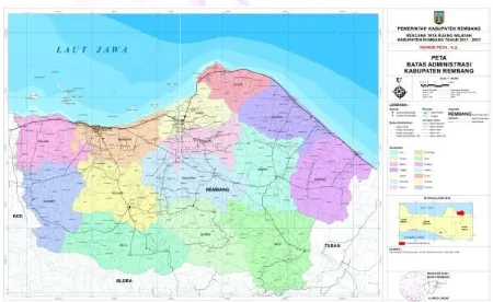 Gambar 2.1. Peta ta Batas Administrasi Kabupaten Rembang 