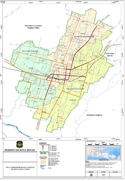 Gambar 2. 1 Peta Administratif Kota Blitar 