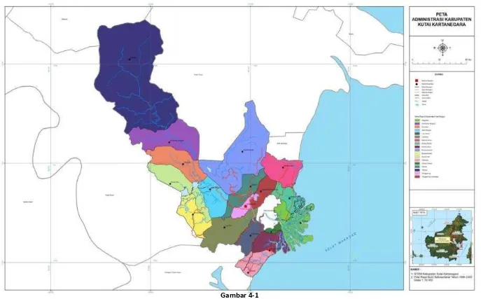 Gambar 4-1 Peta Wilayah Kabupaten Kutai Kartanegara 