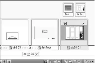 FIGURE 2.4The Quick View feature lets you see other open drawings and switch among them.