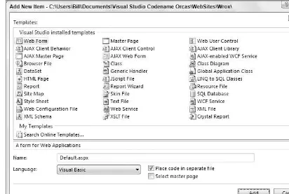 Figure 1-6By using the Web Form option with a few controls, you get a page that encapsulates not only the presen-