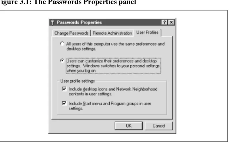 Figure 3.1: The Passwords Properties panel