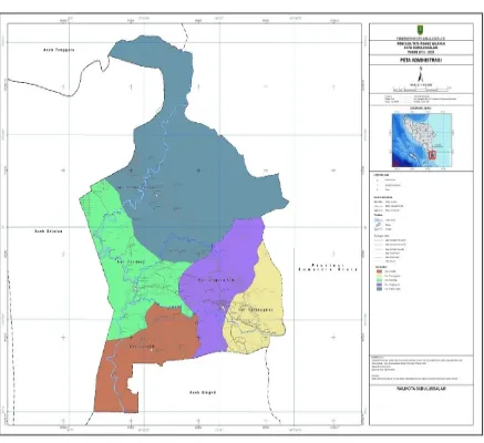 Tabel 6.1 Nama Kecamatan, Luas wilayah dan Jumlah Kelurahan