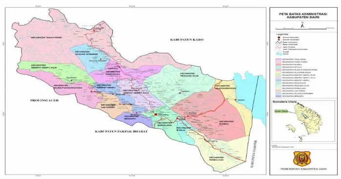 Gambar. 4.2. Peta Batas Administrasi Kabupaten Dairi