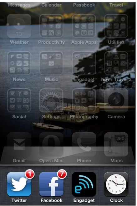 FigurE 3-9: background apps are shown in the bottom bar.