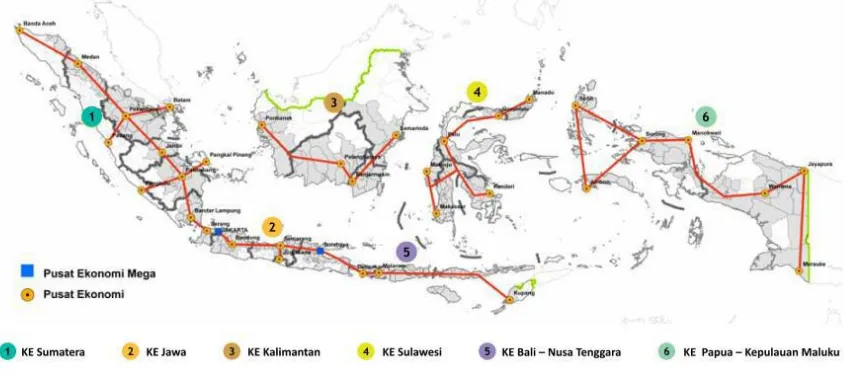 Gambar 2.2 Peta Pengembangan Koridor Ekonomi Indonesia 