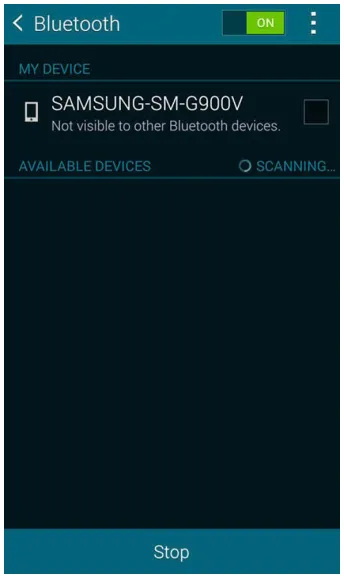 Figure 3-7: The Bluetooth Settings screen.