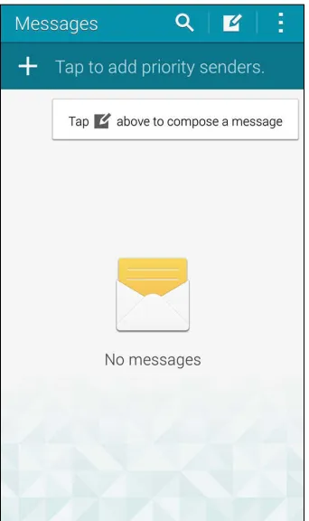 Figure 4-1: The Messaging Home screen.