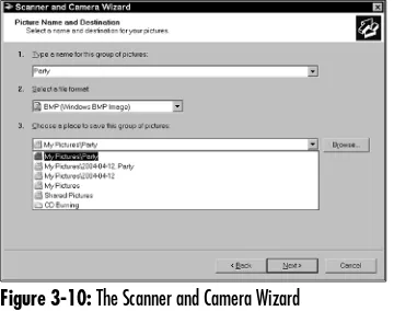 Figure 3-11: The choices the wizard presents for working with a scanned image